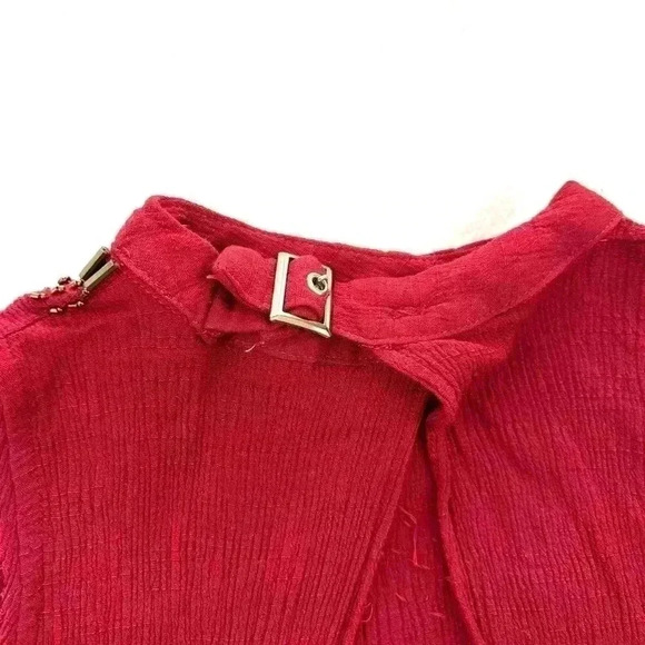 Dance & Marvel Maroon Embellished Crop Neck Open Back Sleeveless Crop Top Size M - Picture 9 of 13